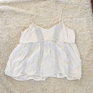 Cotton and crochet tank top